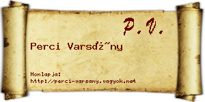 Perci Varsány névjegykártya